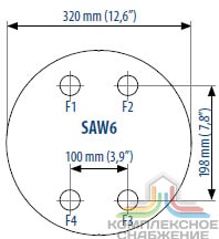 Габаритный чертёж пластин теплообменника Sondex SAW6